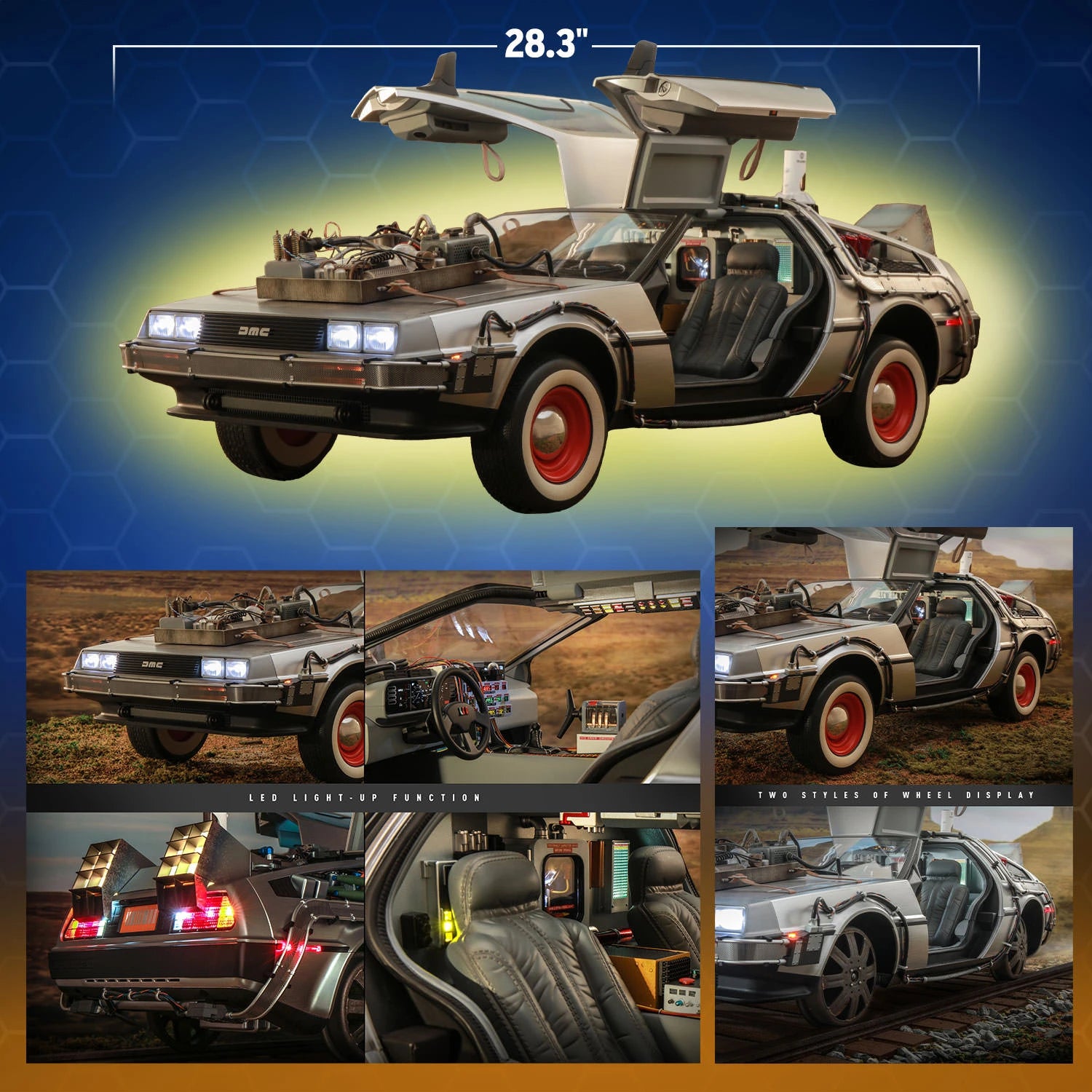 Hot Toys 1/6th Scale Back to the Future Part III DeLorean Time Machine Collectible