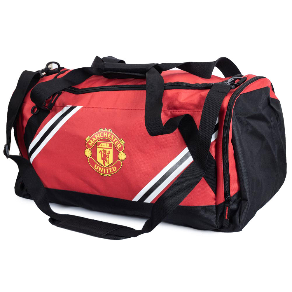 Manchester United Football Club Core Striped Sports Holdall Bag