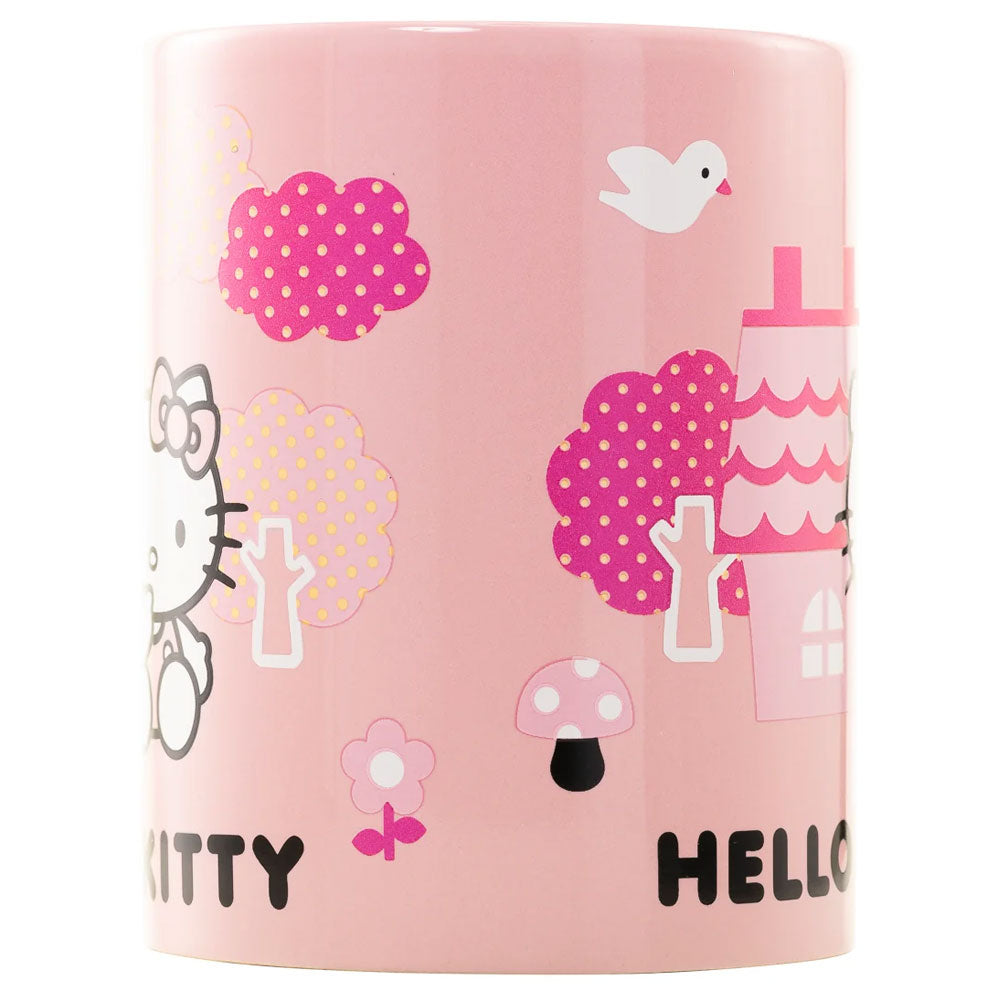 Adorable Hello Kitty Pastel Pink Fuzzy Mug with Removable Fluffy Cover