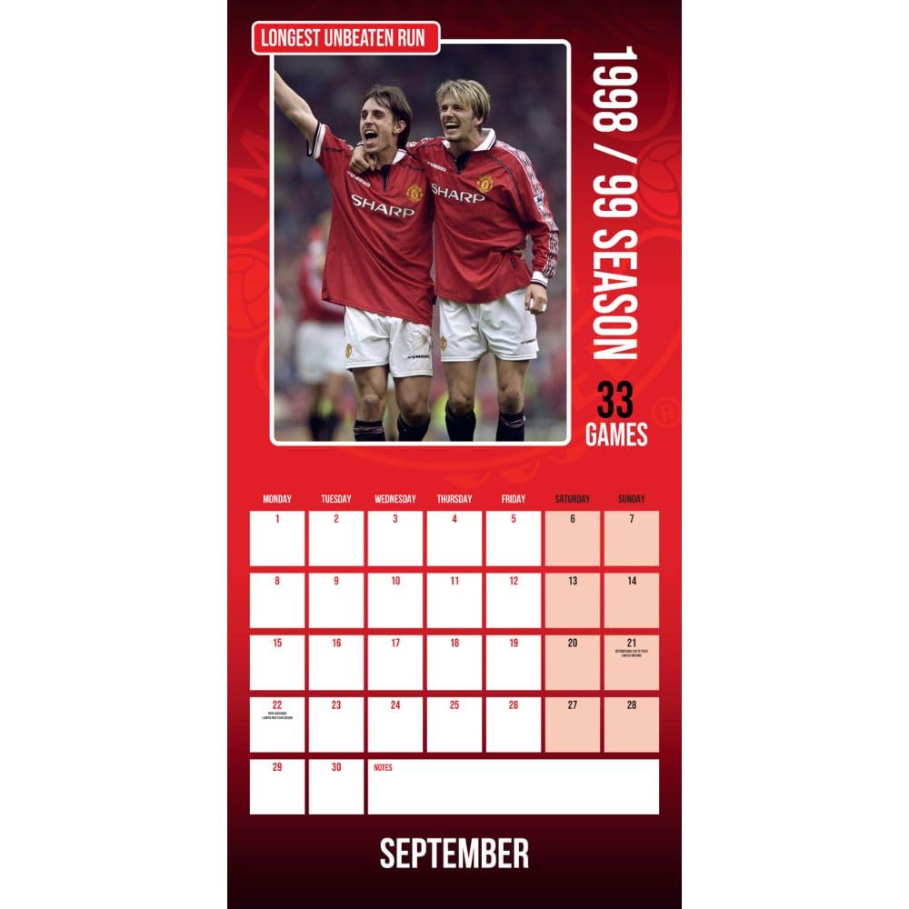 2025 Manchester United Football Club Legends Square Wall Calendar