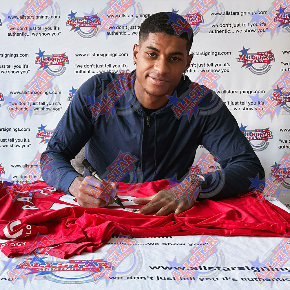 Bruno Fernandes & Marcus Rashford Dual - Framed Signed Manchester United FC Replica Shirts (2022 - 2023 Season)