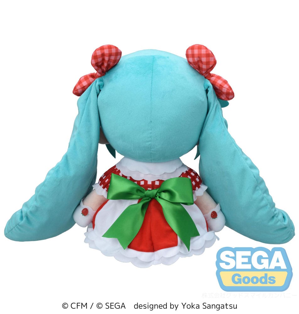 High - Quality Hatsune Miku Fuwa Petit Polyester Plush Toy Featuring Hatsune Miku from the Adorable Love and Berry Dress Up and Dance! Collaboration with a Charming Strawberry Design