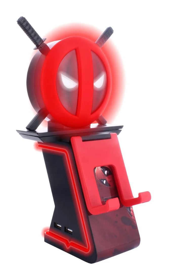 Marvel Deadpool Themed Illuminated Ikon Cable Guys Charging Stand for Phones and Electronic Devices