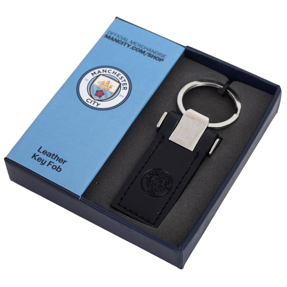 High - Quality Manchester City Football Club Leather Key Fob for Fans