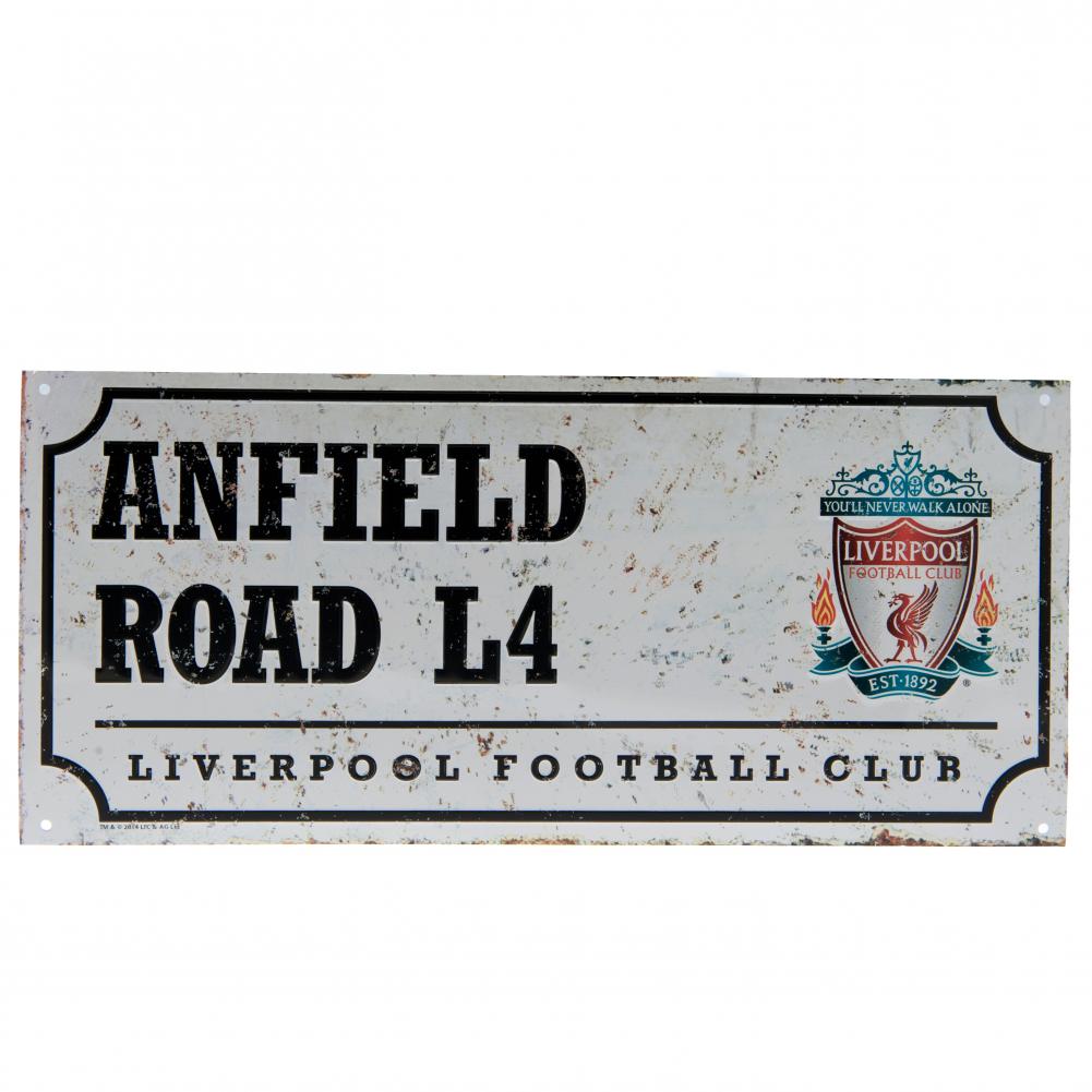Vintage Liverpool FC Retro Street Wall Sign for Decor