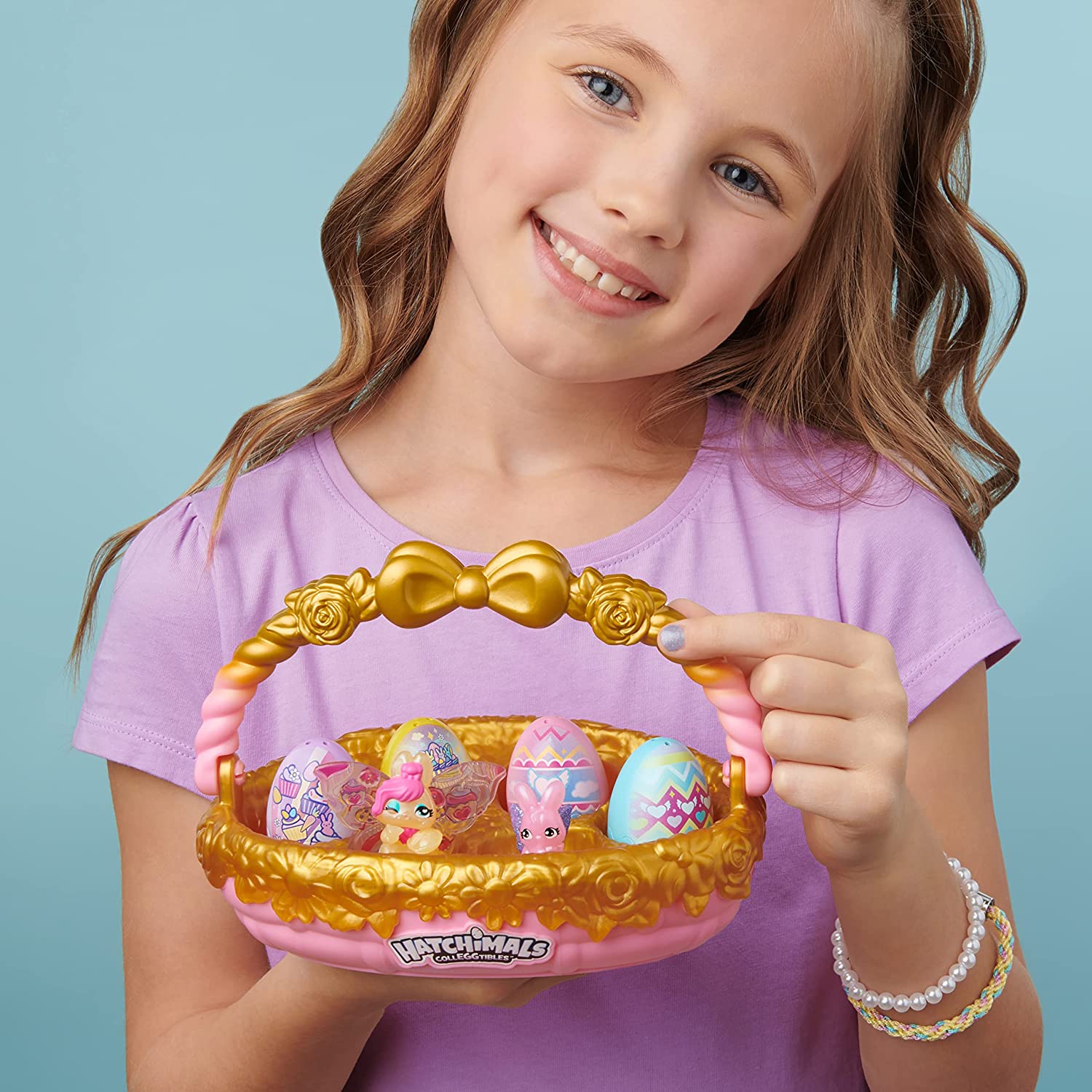 Adorable Hatchimals CollEGGtibles Bunny Family Spring Basket Gift Set for Kids