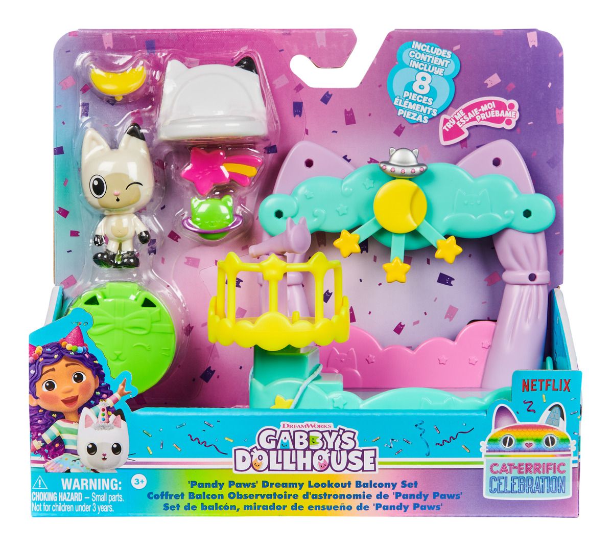 Gabby's Dollhouse Pandy Paws Dreamy Lookout Balcony Playset - An Ideal Dollhouse Accessory Set