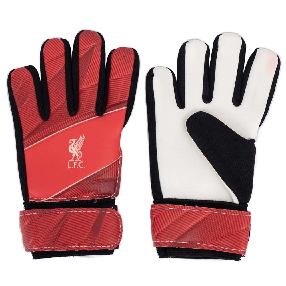 Liverpool FC Youth Goalkeeper Gloves with Latex Foam Palm and Elastic Strap