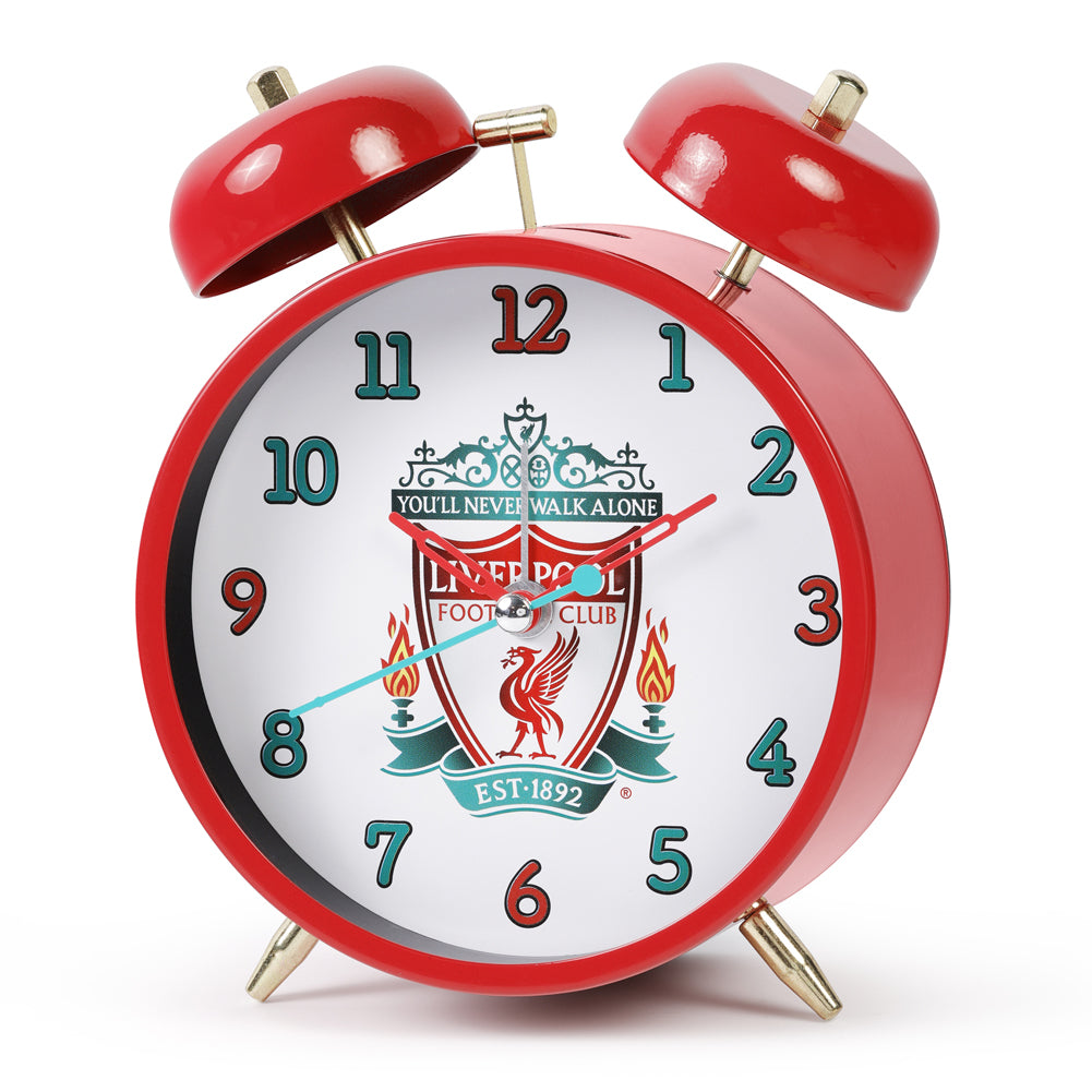 Liverpool FC Stylish Metal Twin Bell Battery - Operated Alarm Clock
