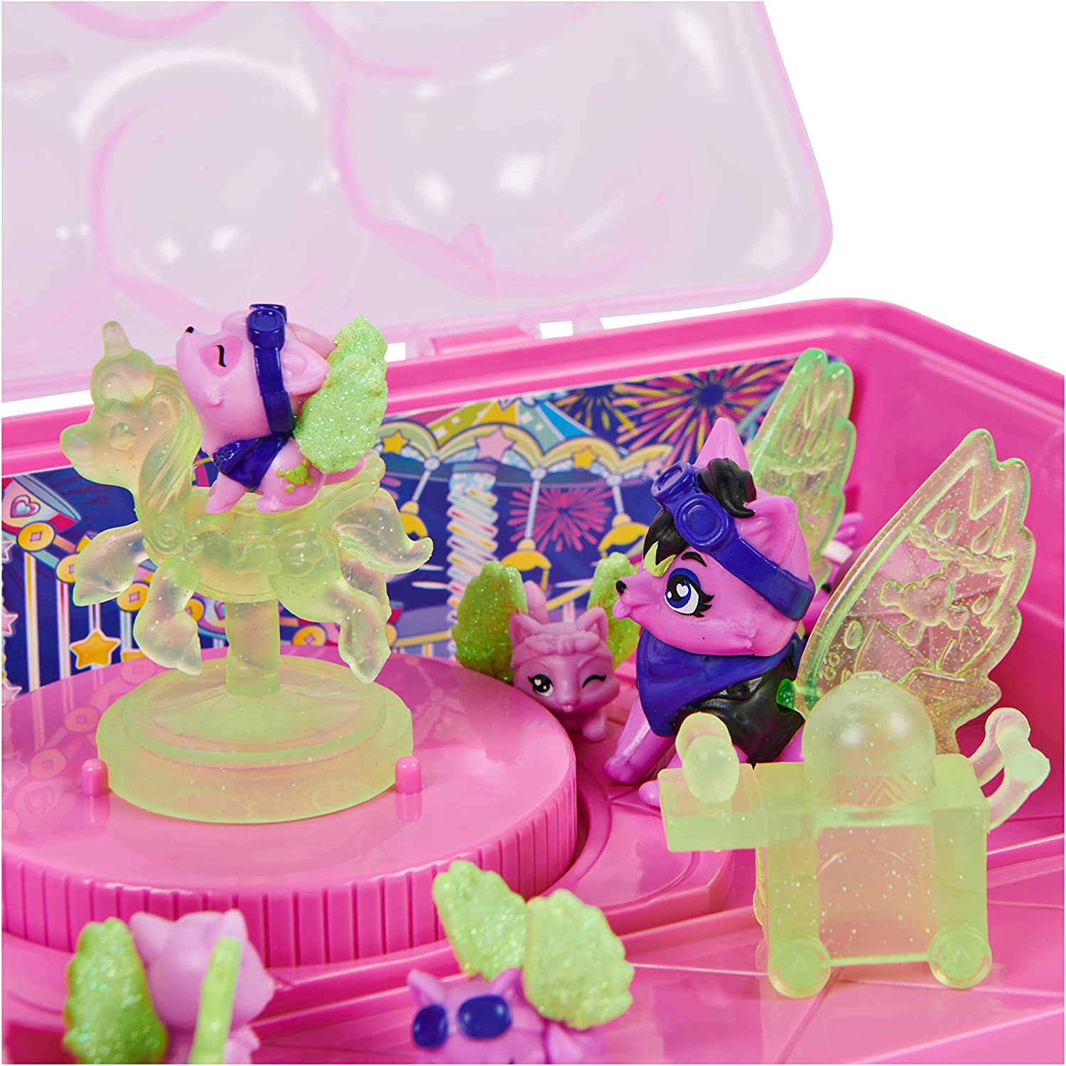 Hatchimals CollEGGtibles: Exclusive Rainbow-cation Wolf Family Carton with Surprising Playset and Collectible Toys