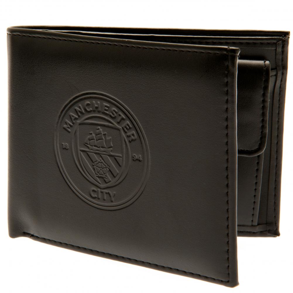 High - Quality Manchester City Football Club Embossed Leather - Look Debossed Wallet for Fans