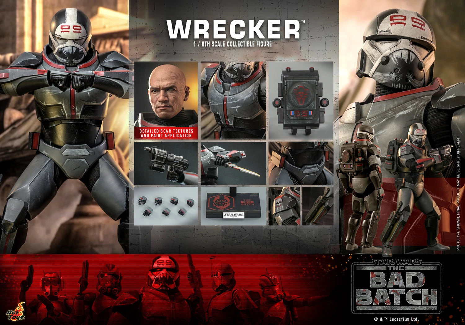 Hot Toys 1/6th Scale Star Wars The Bad Batch Wrecker Collectible Figure