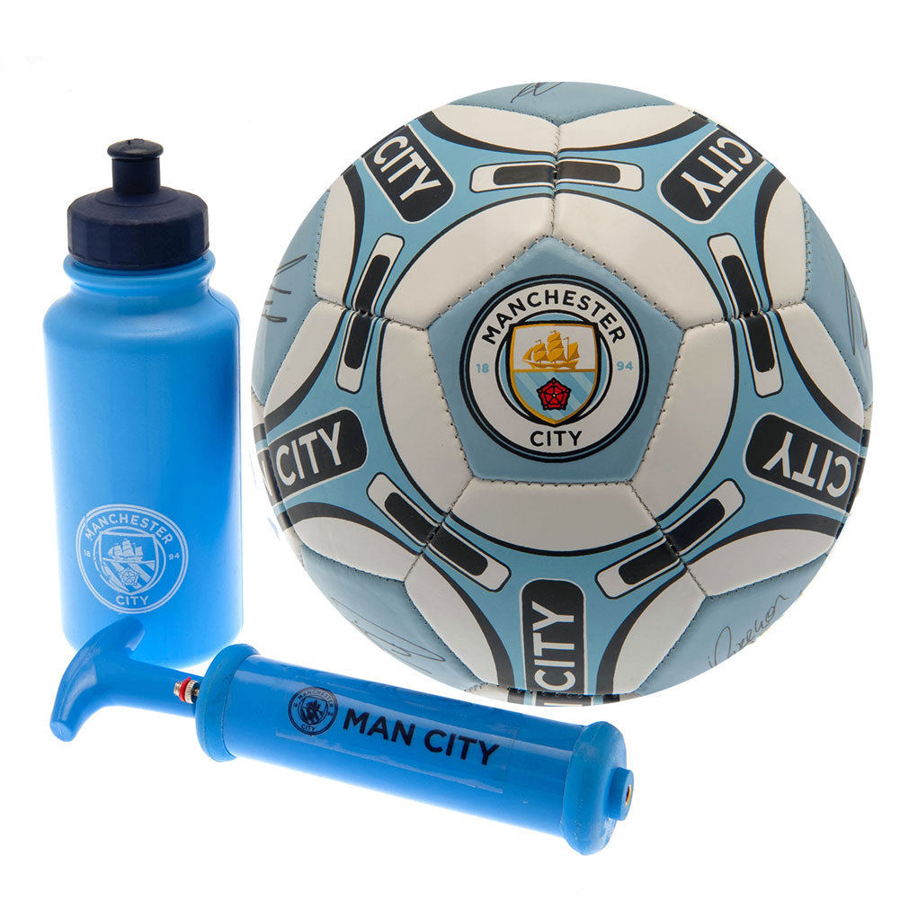Authentic Manchester City Football Club Signed Training Equipment Gift Set for Fans