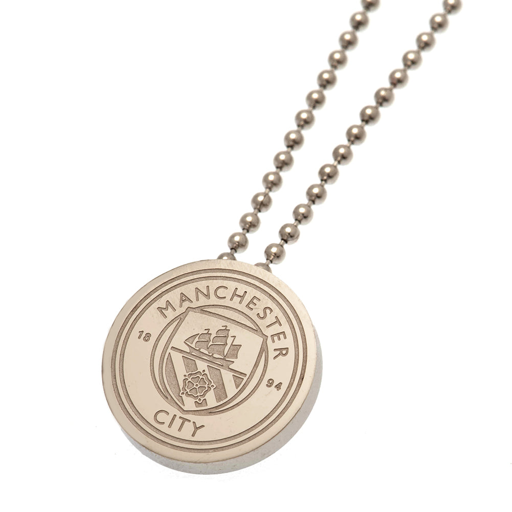 Authentic Manchester City FC Stainless Steel Pendant with Ball Chain