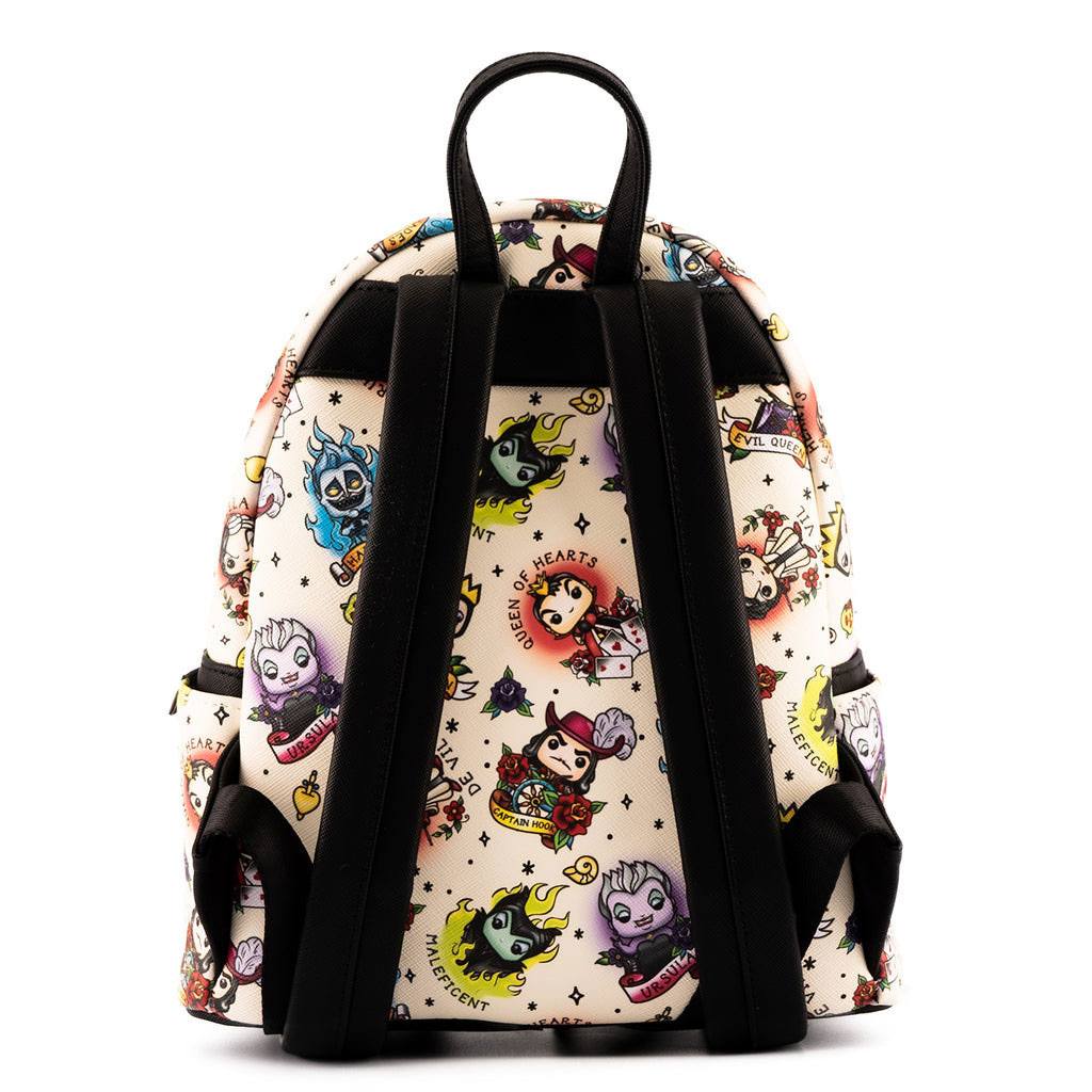 Loungefly Disney Pop! Villains Tattoo All-Over-Print Mini Backpack