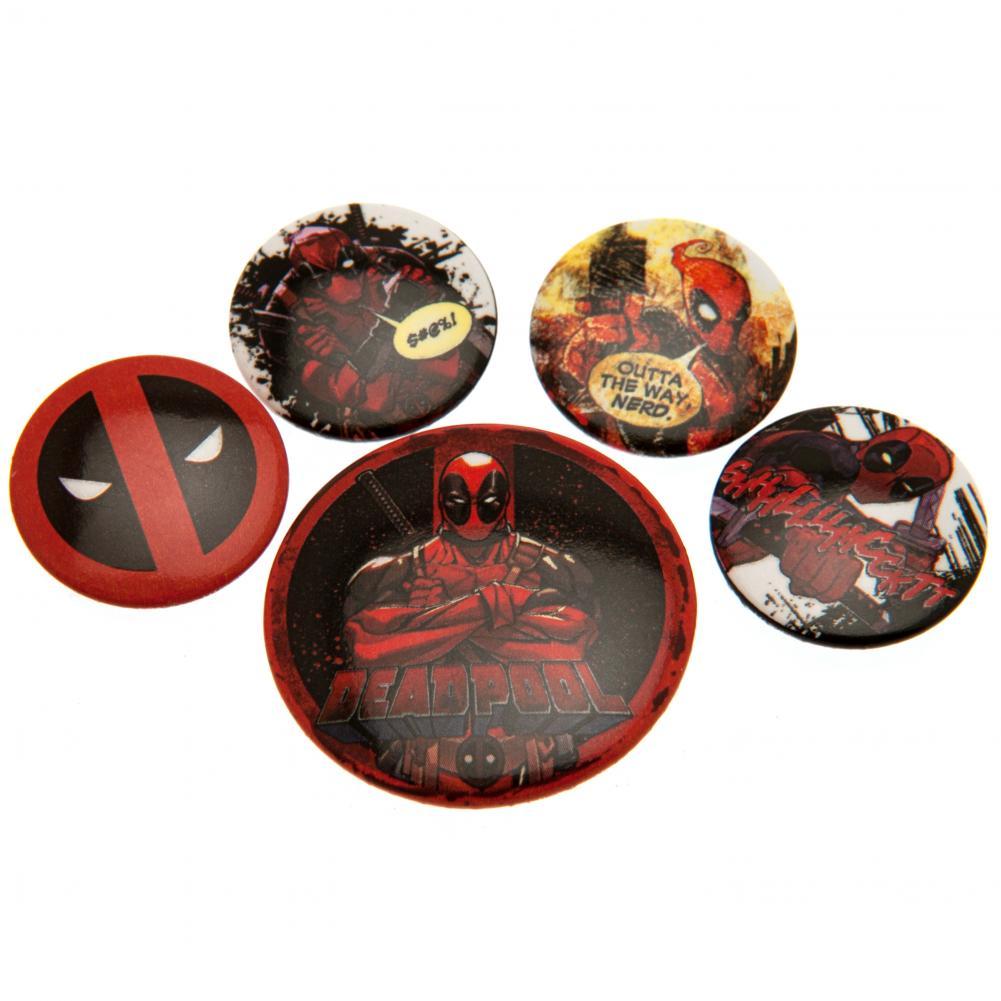 Assorted Size Marvel Deadpool Button Badge Set with Eye - catching Designs