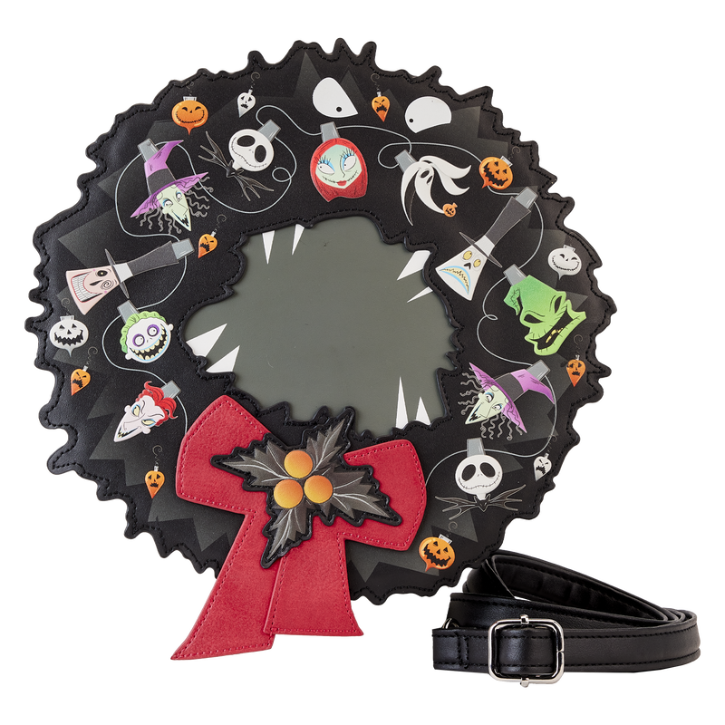 Loungefly Disney Nightmare Before Christmas Glow-in-the-Dark Wreath Crossbody Bag