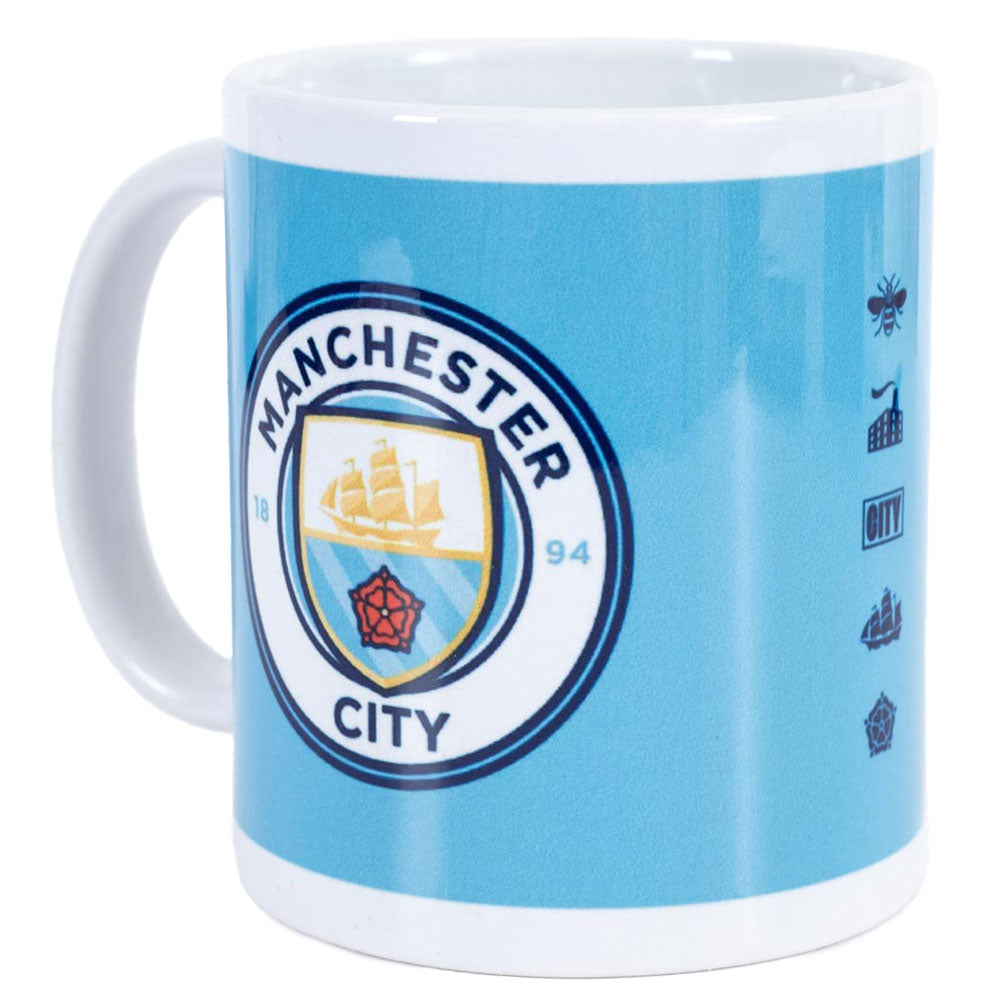Authentic Manchester City Football Club Emblem Ceramic Coffee Mug for Daily Use