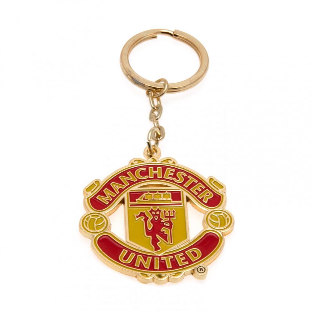 Stylish Manchester United FC Gold - Finished Metal Crest Keyring
