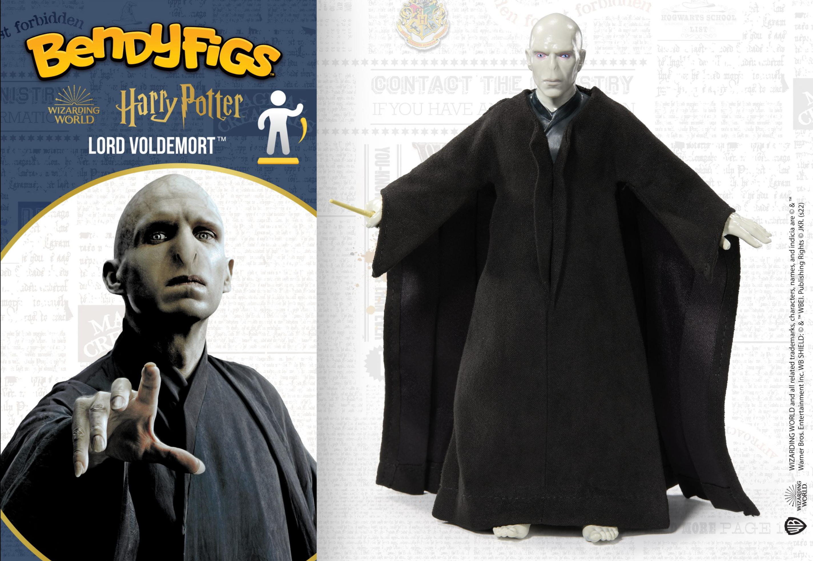 Authentic Bendable Lord Voldemort Figure from Harry Potter with Wand
