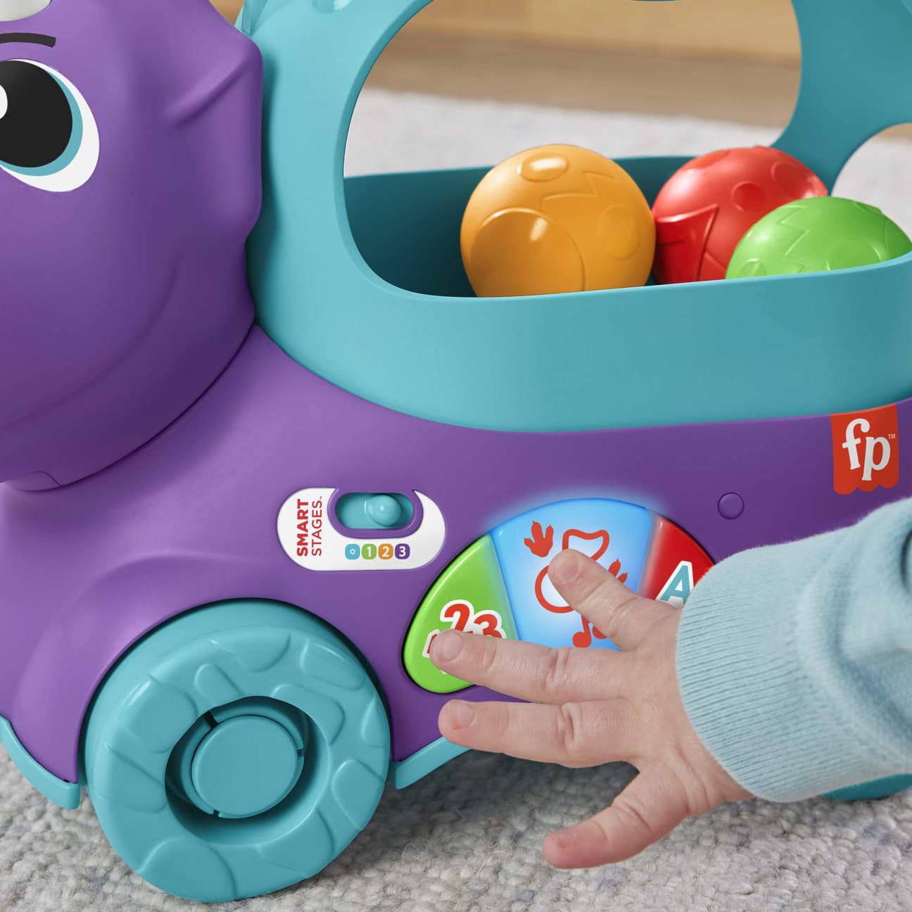 Fisher-Price Interactive Ball Popper Pull Toy - Poppin’ Triceratops for Toddlers' Prehistoric Fun
