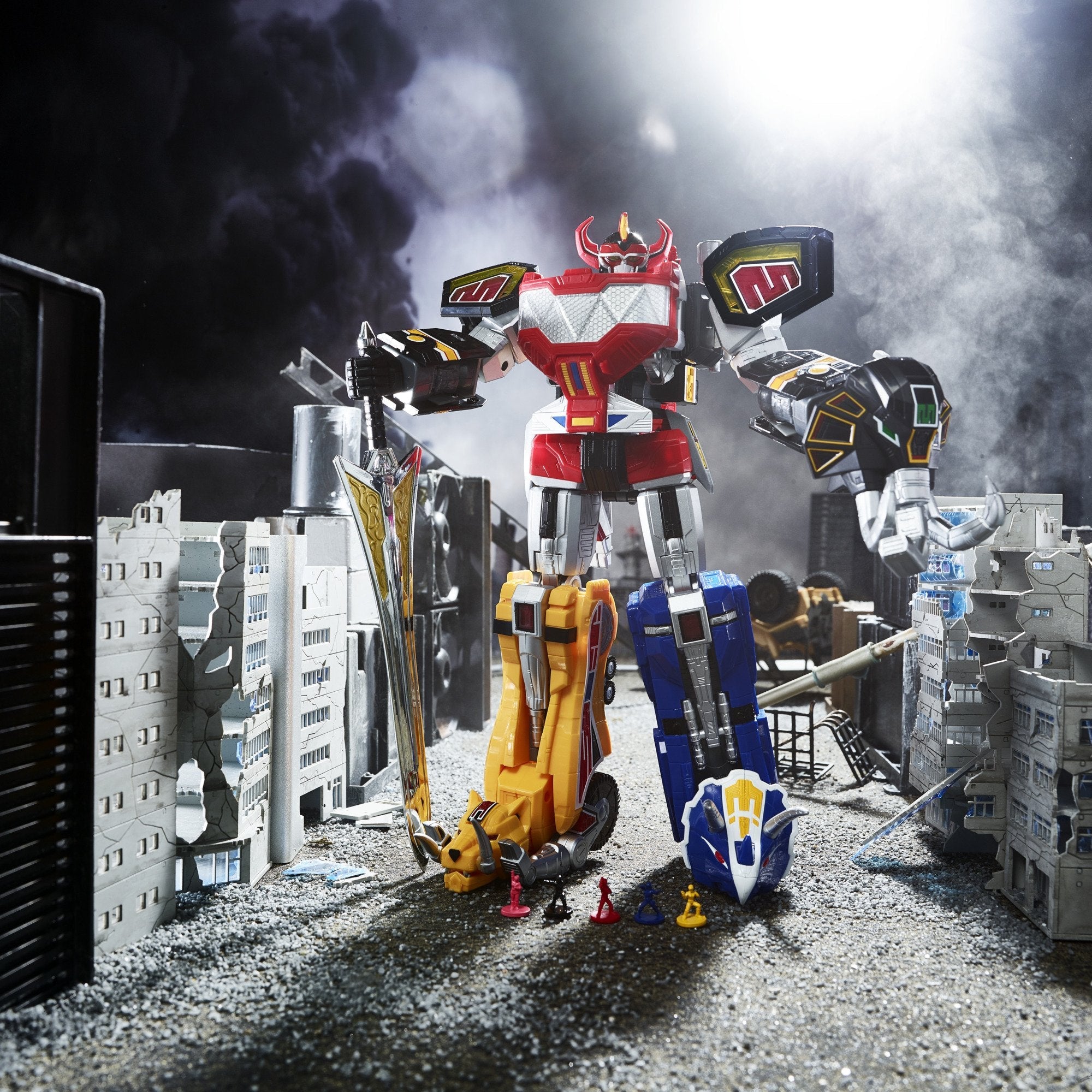 Hasbro Power Rangers Lightning Collection Premium Collectible Zord Ascension Project Mighty Morphin Dino Megazord Figure Set