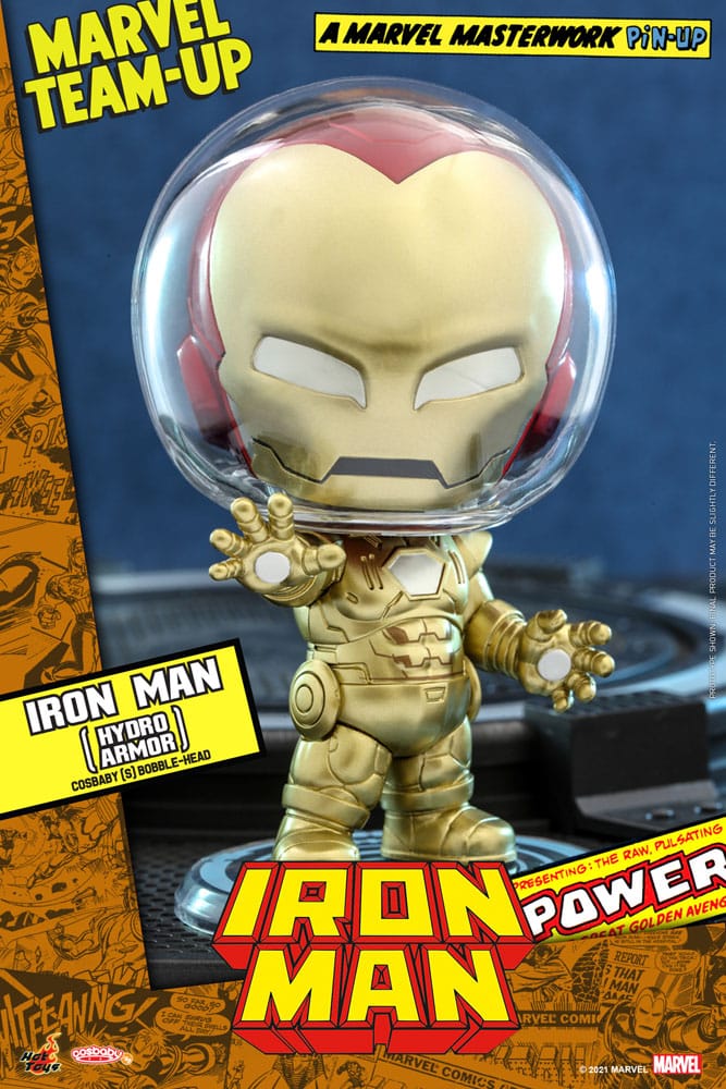 Hot Toys Cosbaby Miniature Iron Man Hydro Armor Figure, About 10 cm Tall