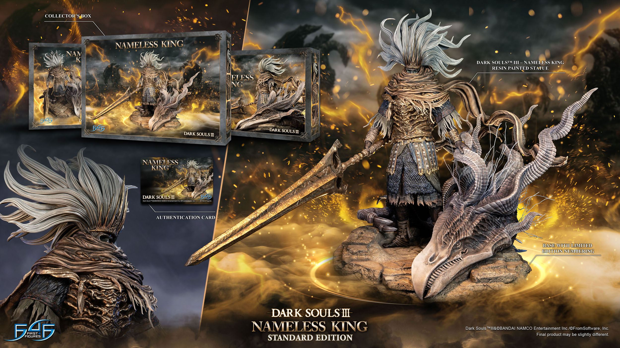 First4Figures Highly Detailed Resin Collectible Statue of Nameless King from Dark Souls III