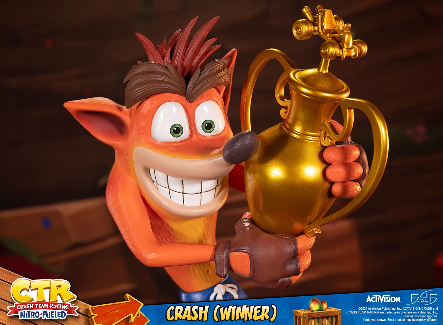 First4Figures Resin Collectible: Crash Bandicoot Nitro-Fueled Winner Statue