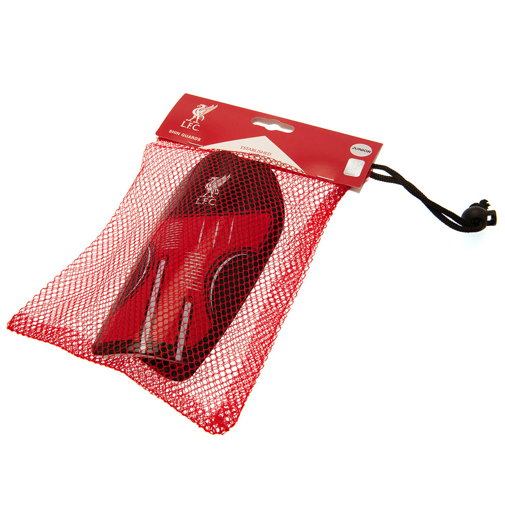Kids' Liverpool FC Red and Black Shin Pads with Delta Design