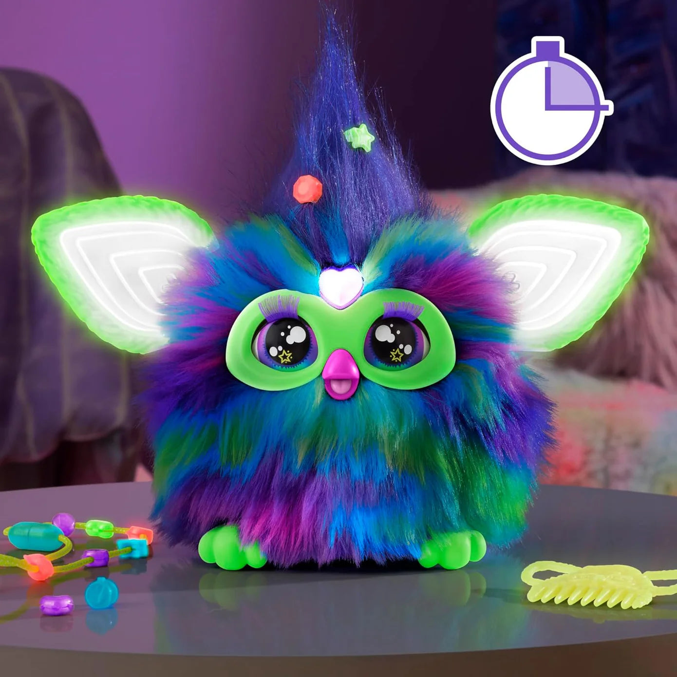 Aurora Glow-in-the-Dark Interactive Plush Toy - Furby for Girls and Boys