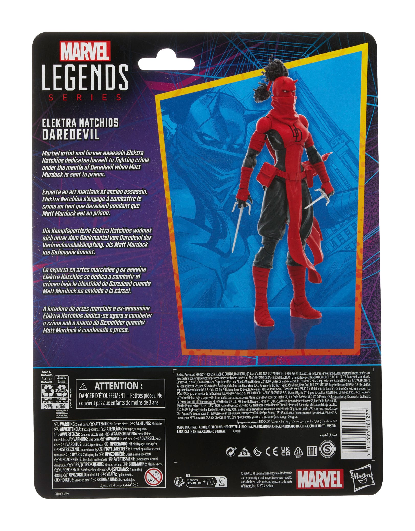 Hasbro Marvel Legends Retro-Style 6-Inch Action Figures Set: Spider-Man, Elektra Natchios as Daredevil