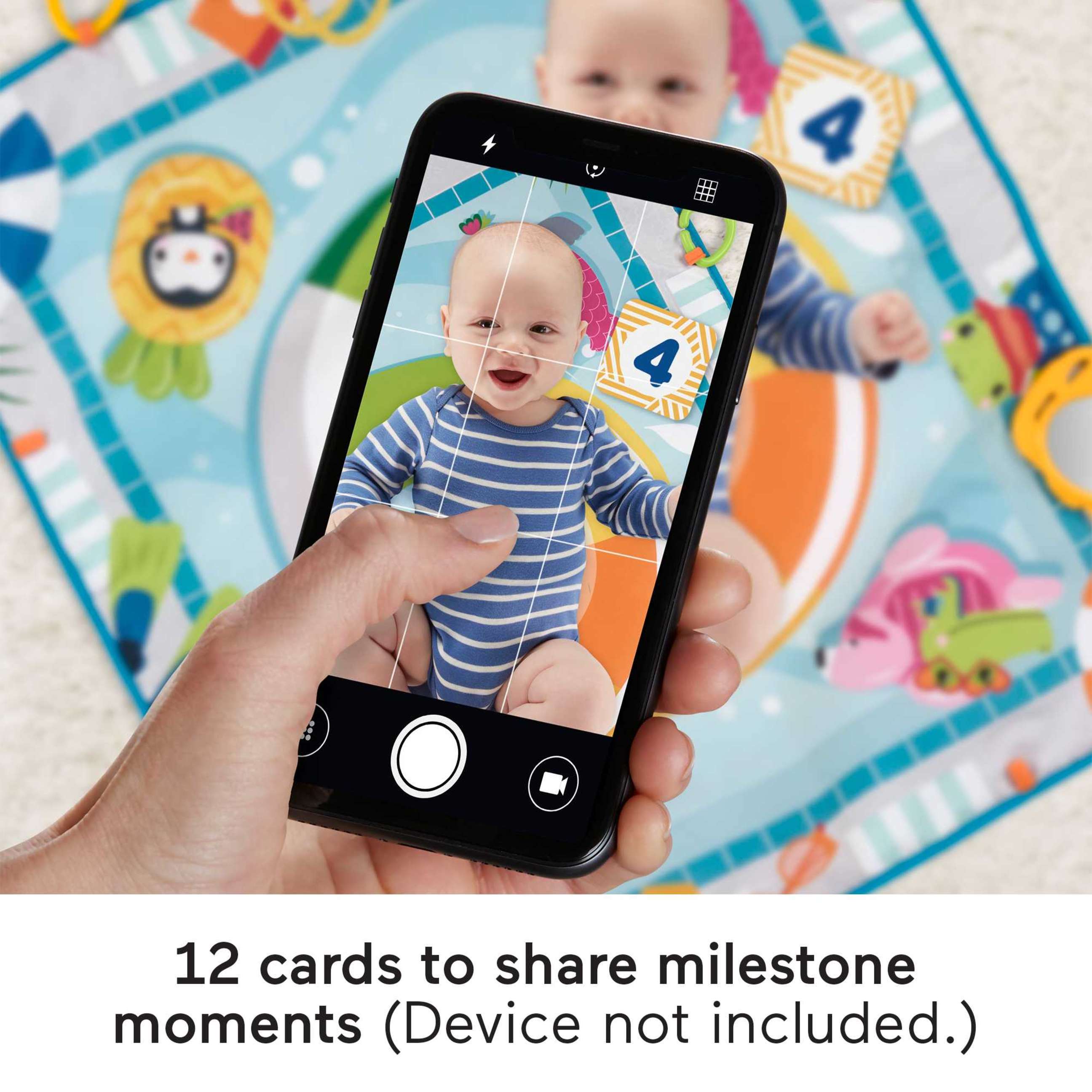 Fisher-Price Colorful Activity Mat for Newborns with Pool Theme