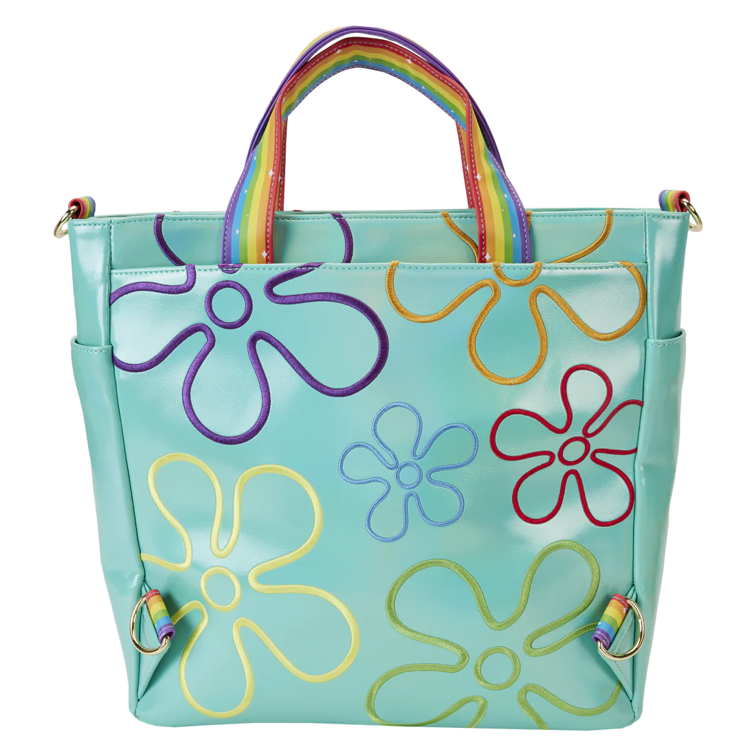 Loungefly Nickelodeon Spongebob 25th Anniversary Iridescent Convertible Tote Backpack Bag