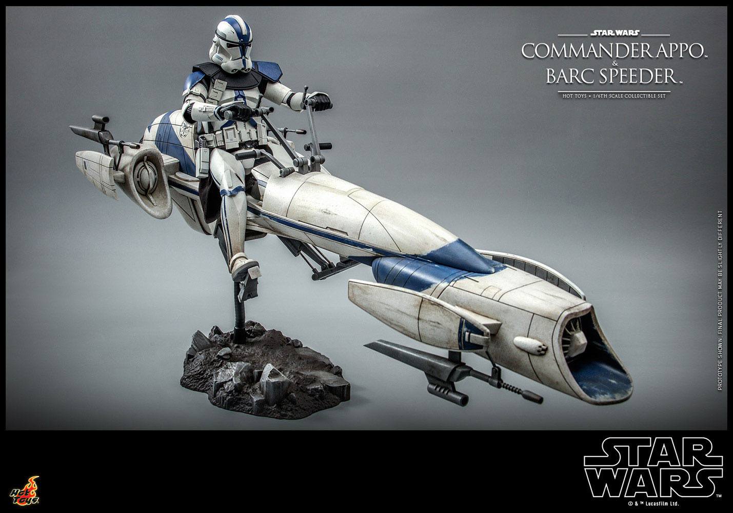 Hot Toys 1:6 Scale Star Wars Clone Wars - Detailed Commander Appo with BARC Speeder Set