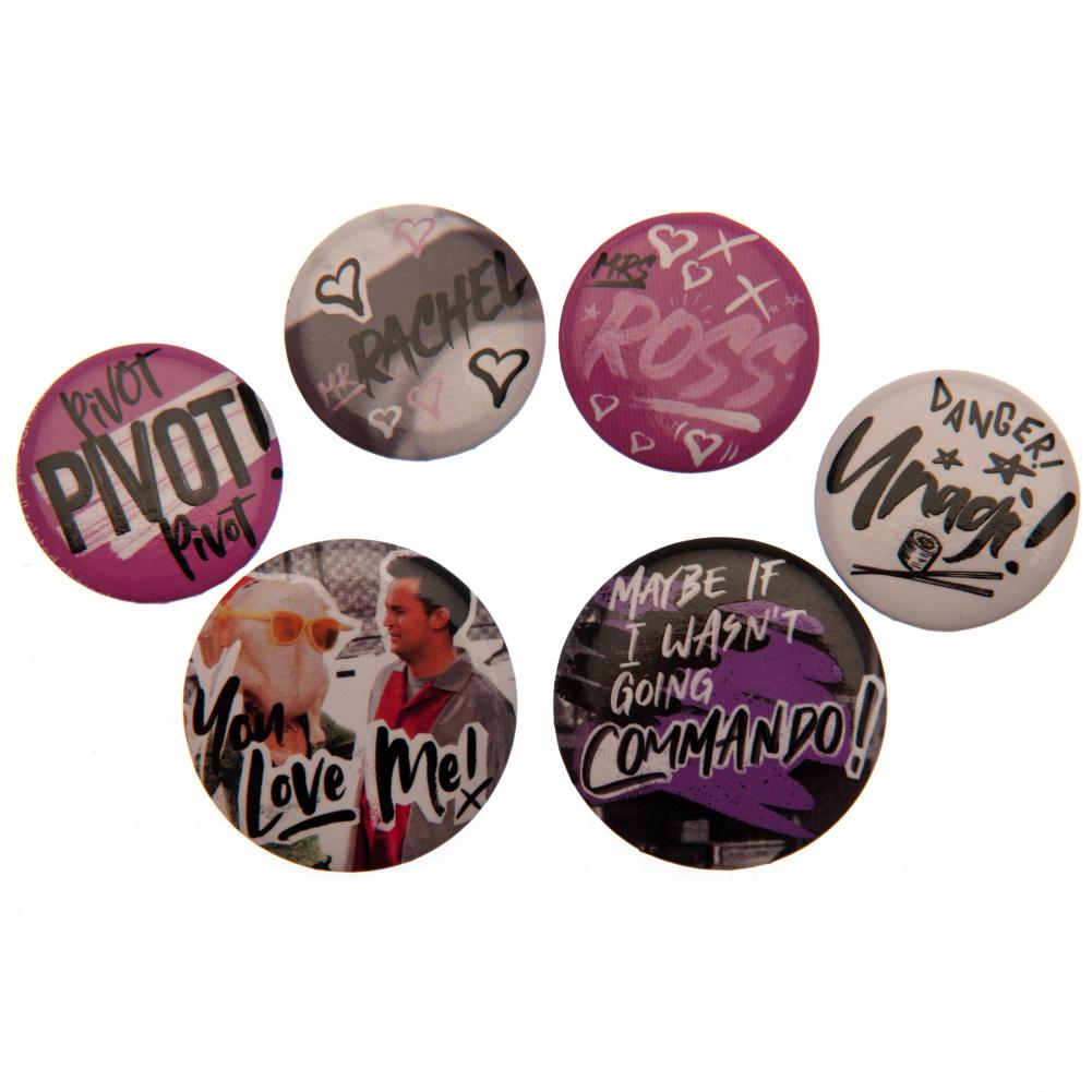 Assorted Size Doodle Friends Button Badge Set