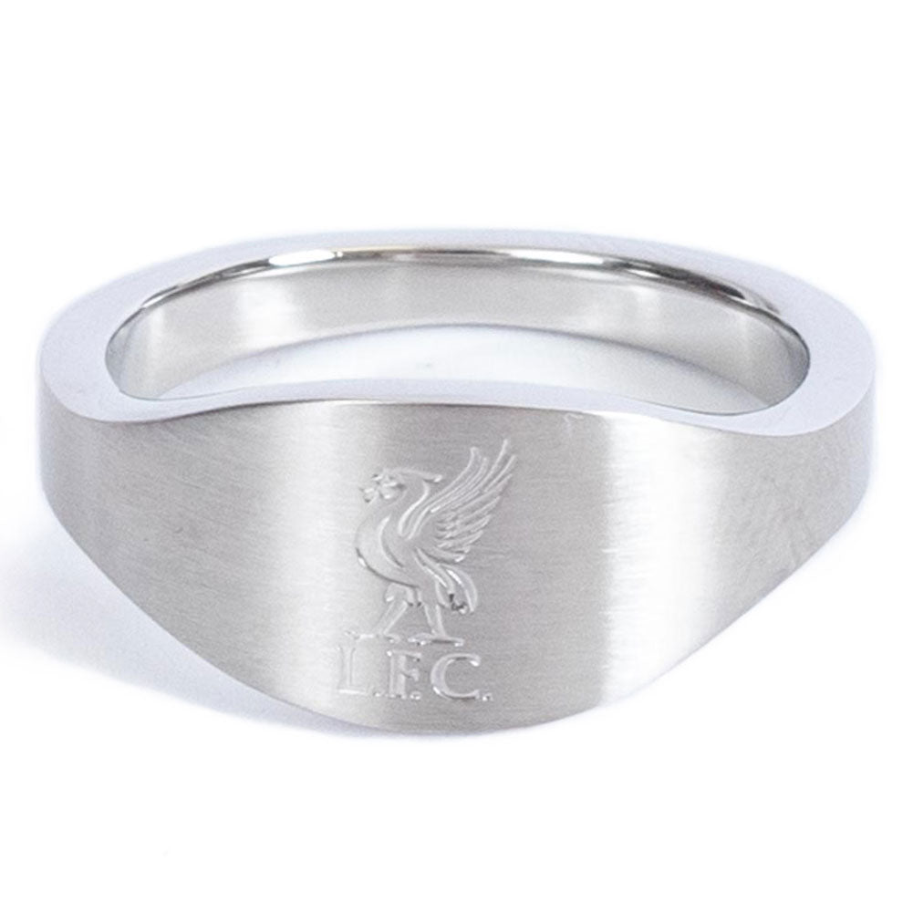 Small Oval Stainless Steel Ring with Engraved Liverpool FC Crest