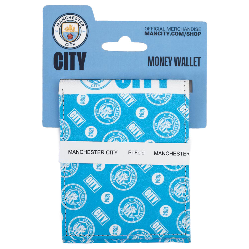 Manchester City Colorful Icon Canvas Bi - fold Wallet for Fans