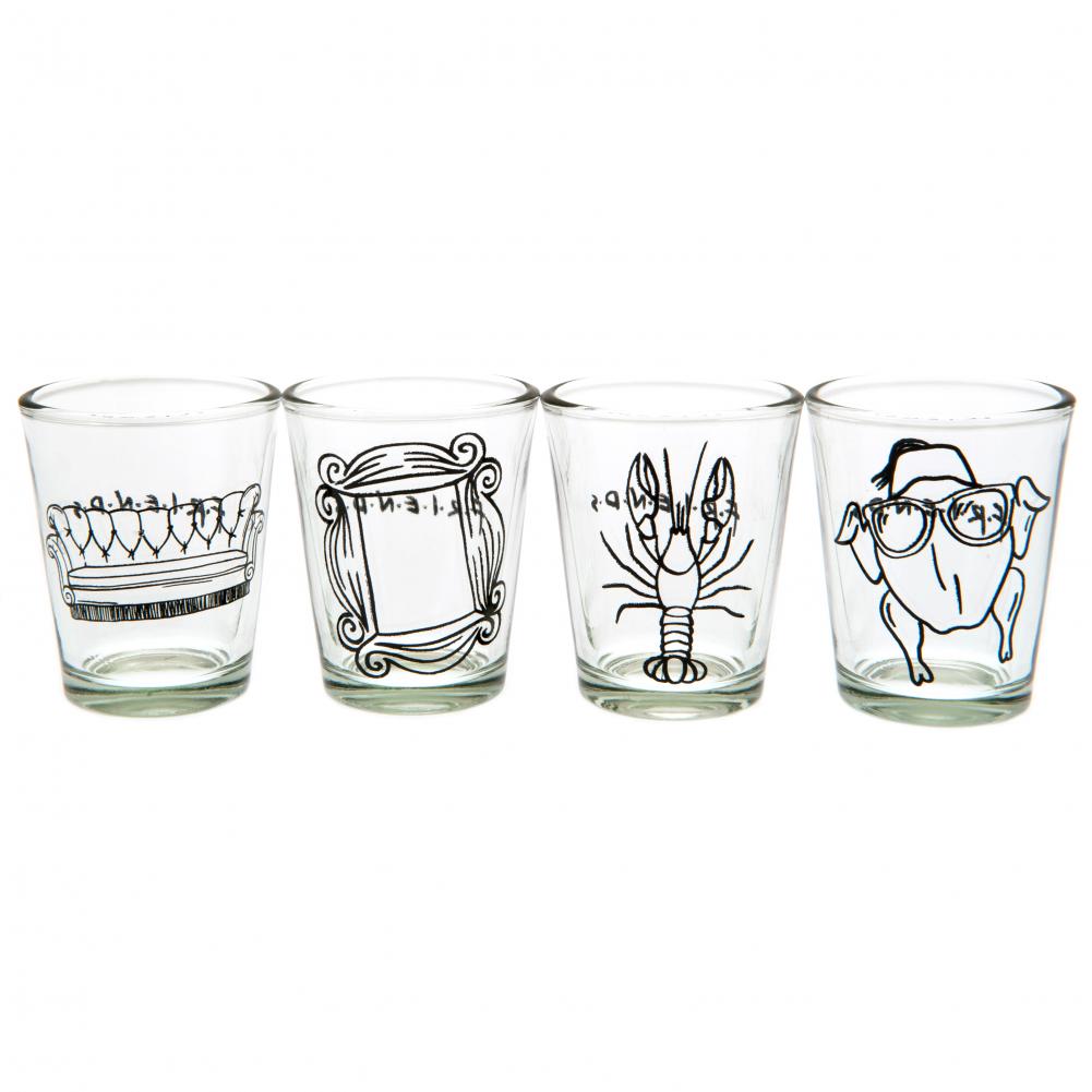 4-Piece Set of Unique Friends-Themed Shot Glasses