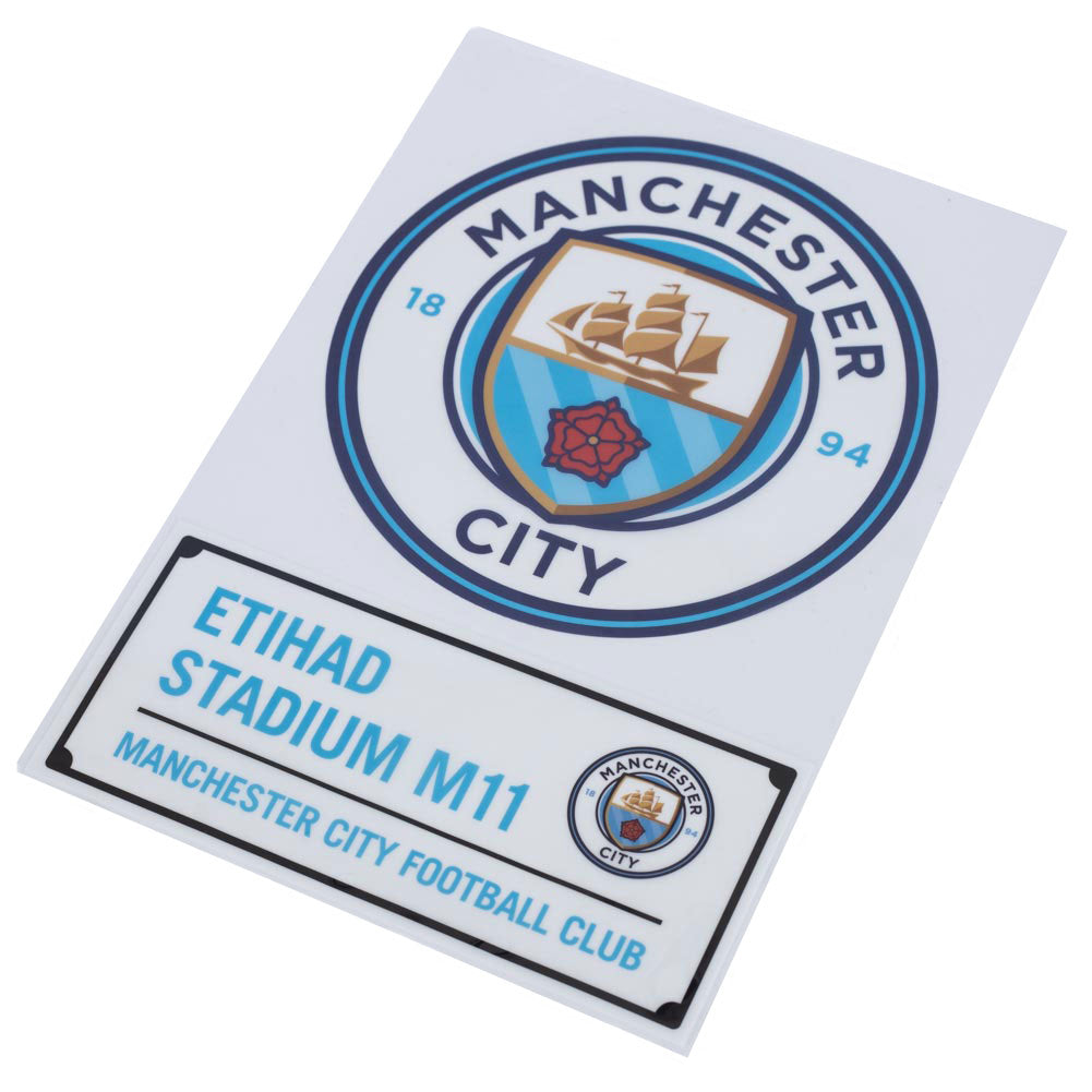 High - Quality Glossy Manchester City FC A4 - Sized Car Decals