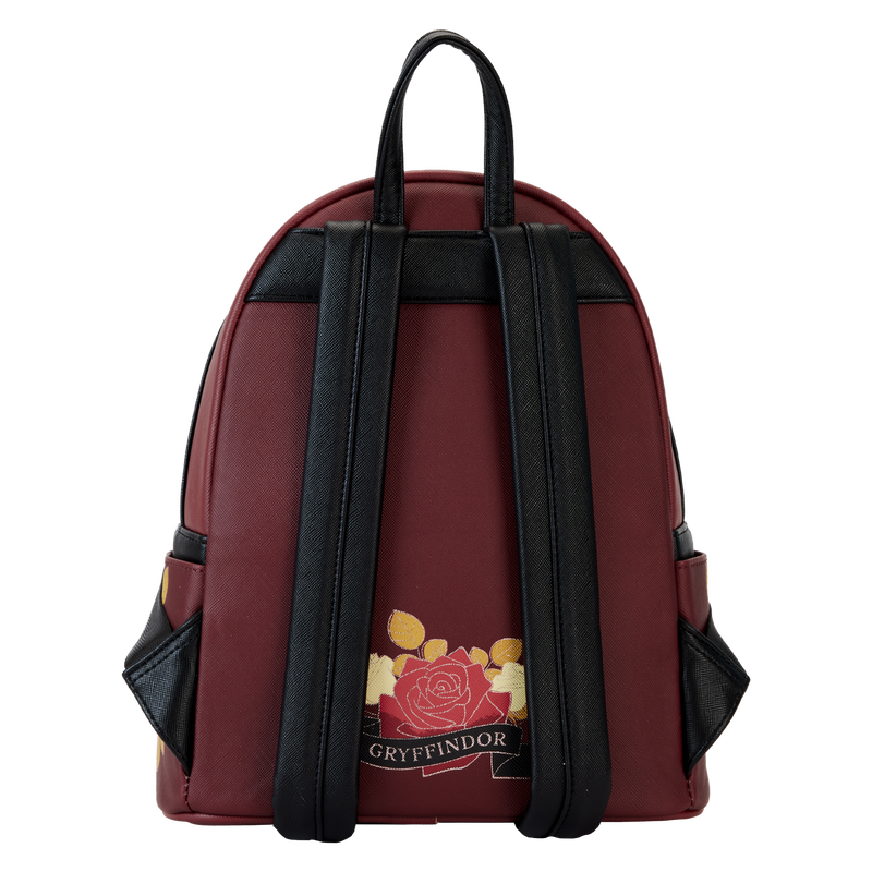 Loungefly Harry Potter Gryffindor Floral Tattoo Design Adjustable Mini Backpack
