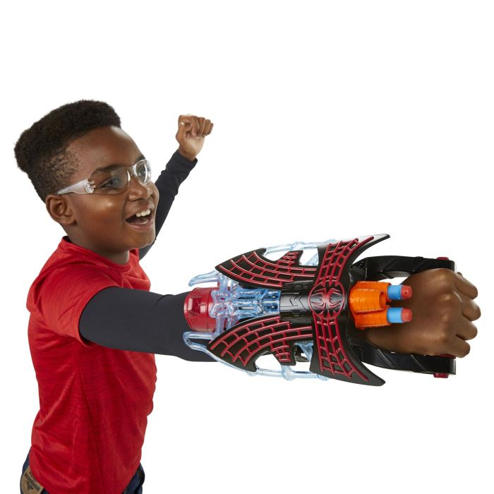 Marvel's Spider - Man: Across the Spider - Verse Inspired Miles Morales Tri - Shot NERF Blaster Toy for Kids