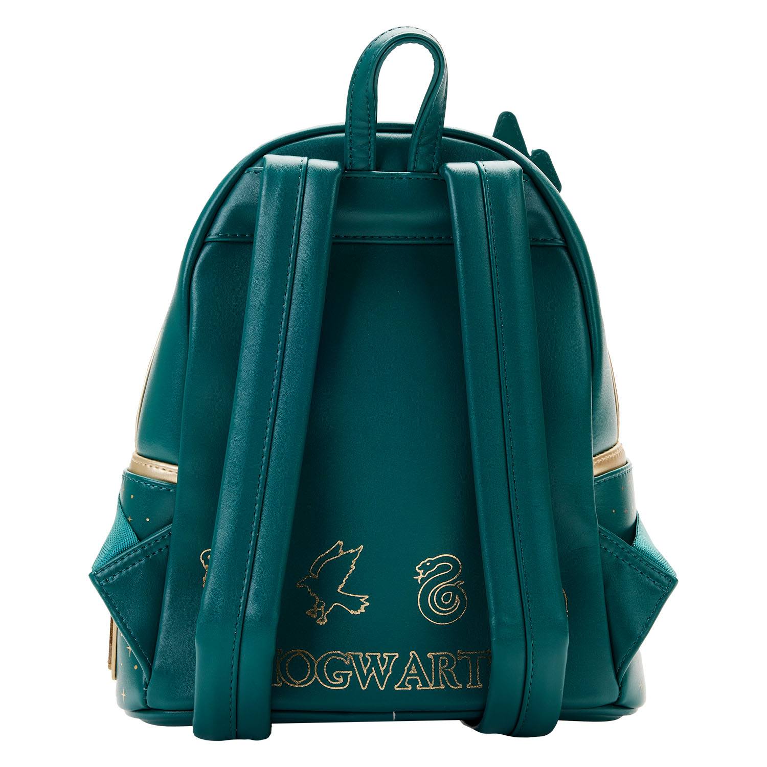 Loungefly Branded Harry Potter Themed Golden Hogwarts Castle Design Mini Backpack for Fans