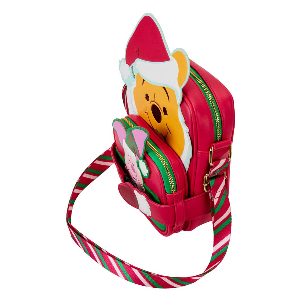 Loungefly Disney Festive Santa Pooh Crossbuddies Vegan Leather Bag