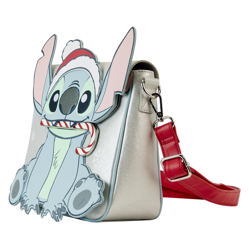 Loungefly Disney Glittery Stitch Holiday Crossbody Bag for Winter Fun