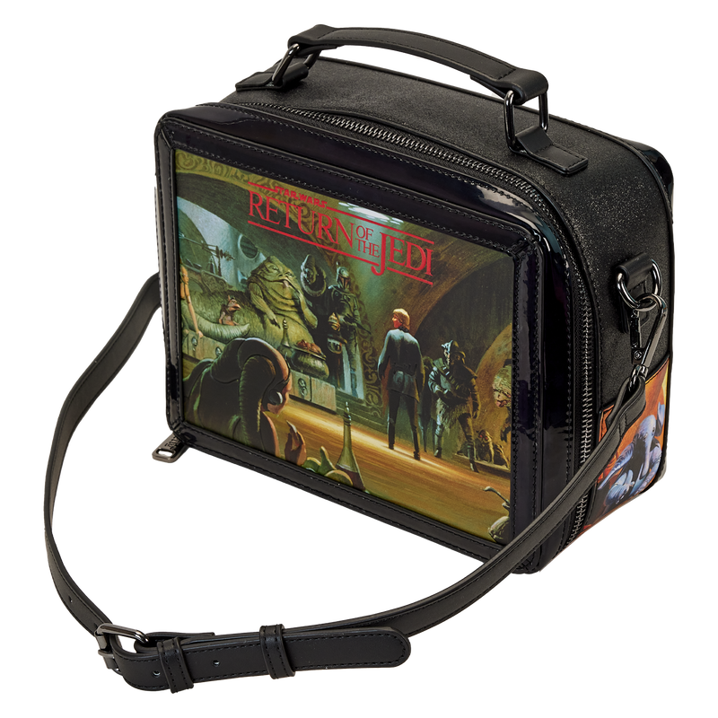 Loungefly Star Wars Return Of The Jedi Themed Vintage-Style Lunchbox Design Crossbody Notebook Bag