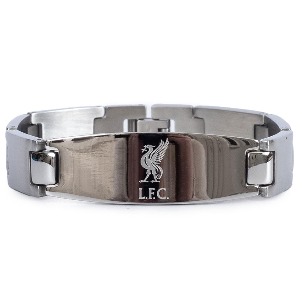 Stunning Liverpool FC Oval Plate Stainless Steel Link Bracelet for Fans