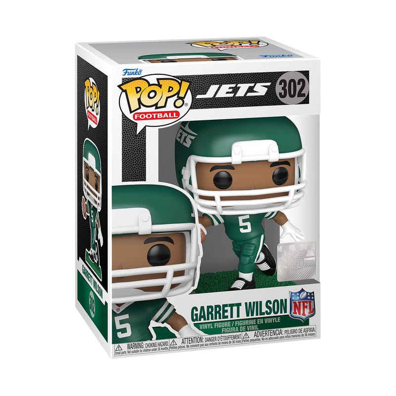 Collectible NFL Jets Garrett Wilson Funko POP! Vinyl Figure in Green and White Uniform