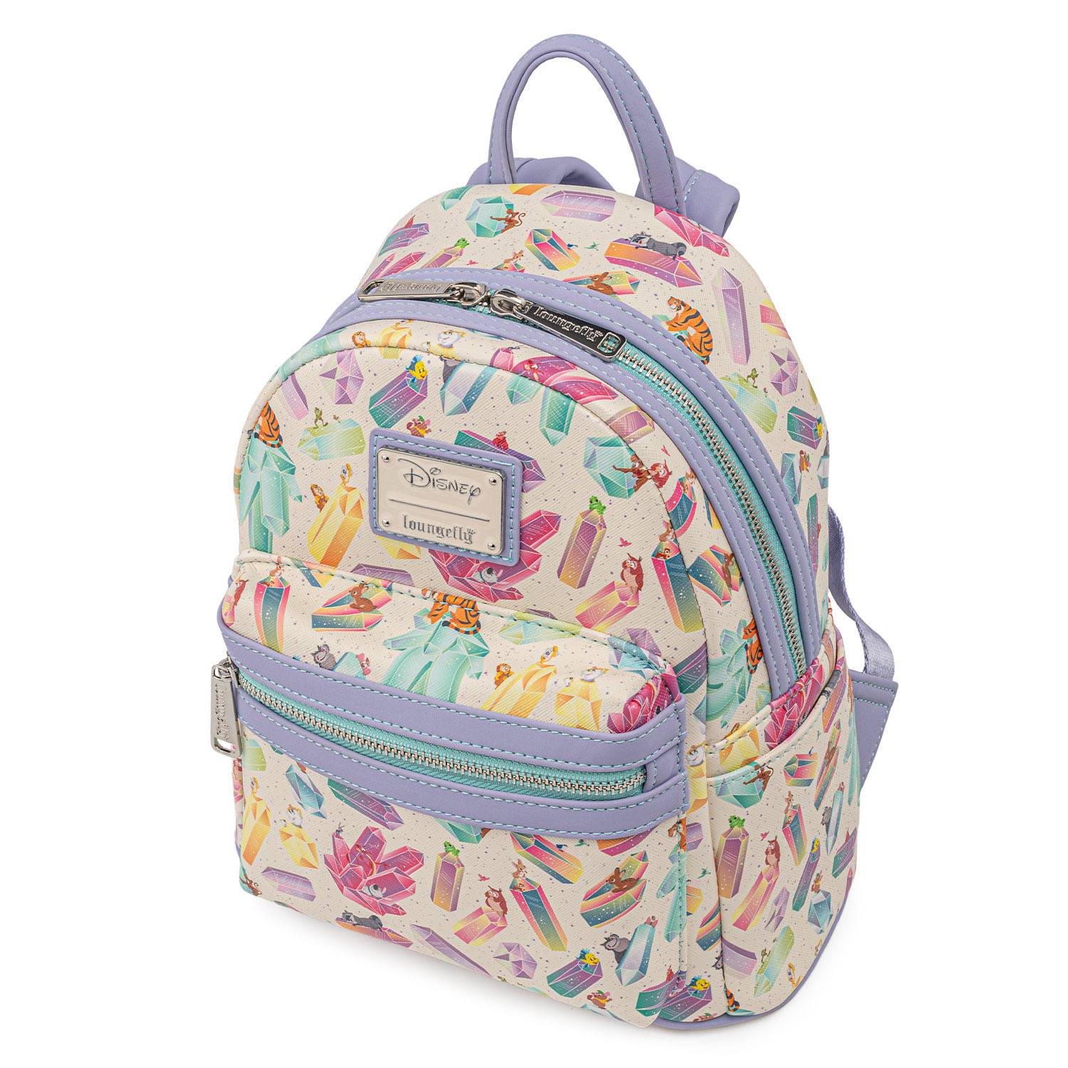 Loungefly Disney All-Over-Print Crystal Sidekicks Mini Backpack for Fashionable Carry