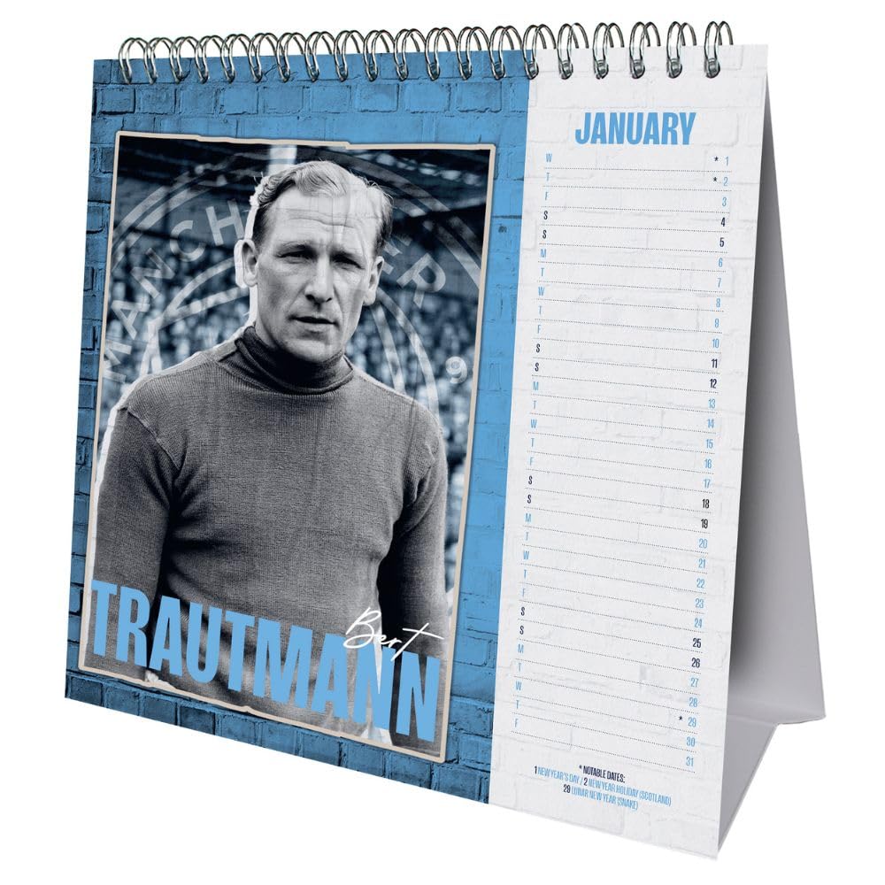 2025 Manchester City Football Club Desktop Easel Calendar - Special Edition 'Legendary 11'
